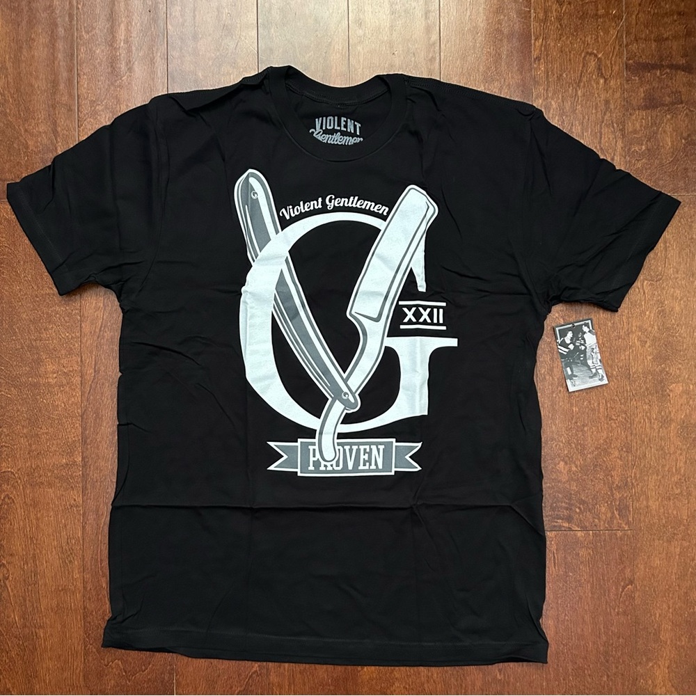 Violent Gentlemen Black Graphic Cotton T-Shirt, Size XL, NWT